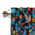 thumbnail image 5 of Mexico Flower Bird Kitchen Curtains Valances and Tiers Set of 3, 36 Inch Length Tier Curtains and Valance Rod Pocket Valance Curtains Set for Kitchen Bathroom Small Windows, 5 of 8