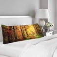 thumbnail image 2 of ABPHOTO Autumn Forest Fall Gold Foliage Leave Body Pillow Covers Case Protector 20x60 inch, 2 of 2