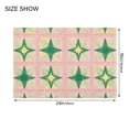 thumbnail image 4 of Yayeee Bath Rug for Bathroom Floor Non Slip Rectangle Fluffy Soft Absorbent Mat, 16"x24", Green Symmetrical Stars, 4 of 7