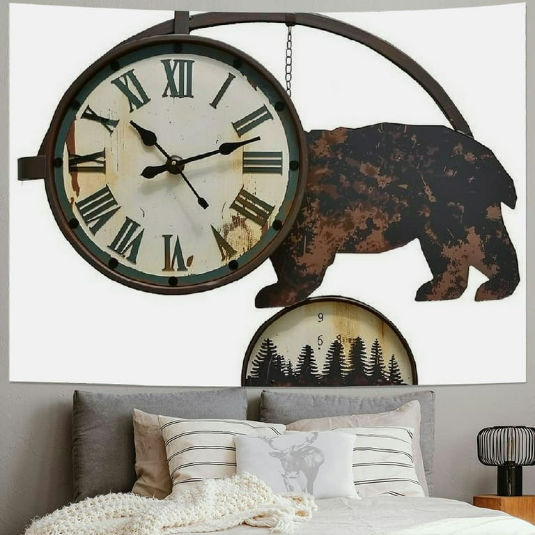 Unique Wall Clock,Original Oversized Quiet Metal Wall Decoration Clock,Gift For Thanksgiving popular Cabin Wall Hanging Decor Wedding Gift Ideas