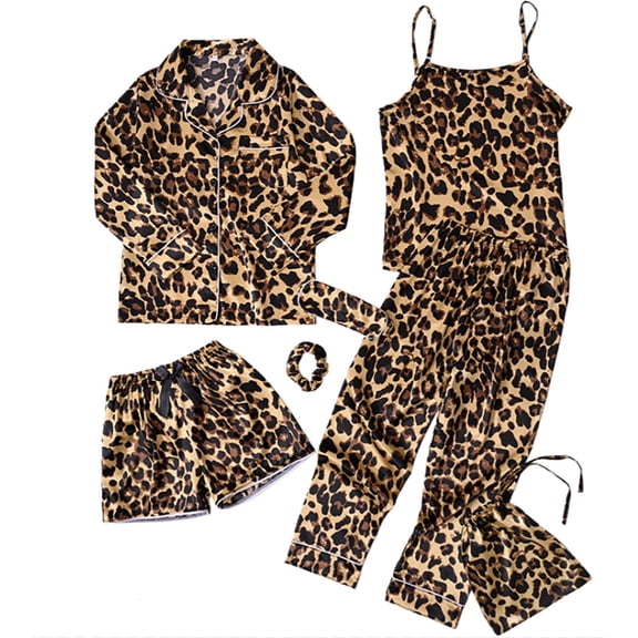 Tween Girls Silk Pajama 7 Piece Striped Sleepwear Loungewear Outfit Kids Home Clothes