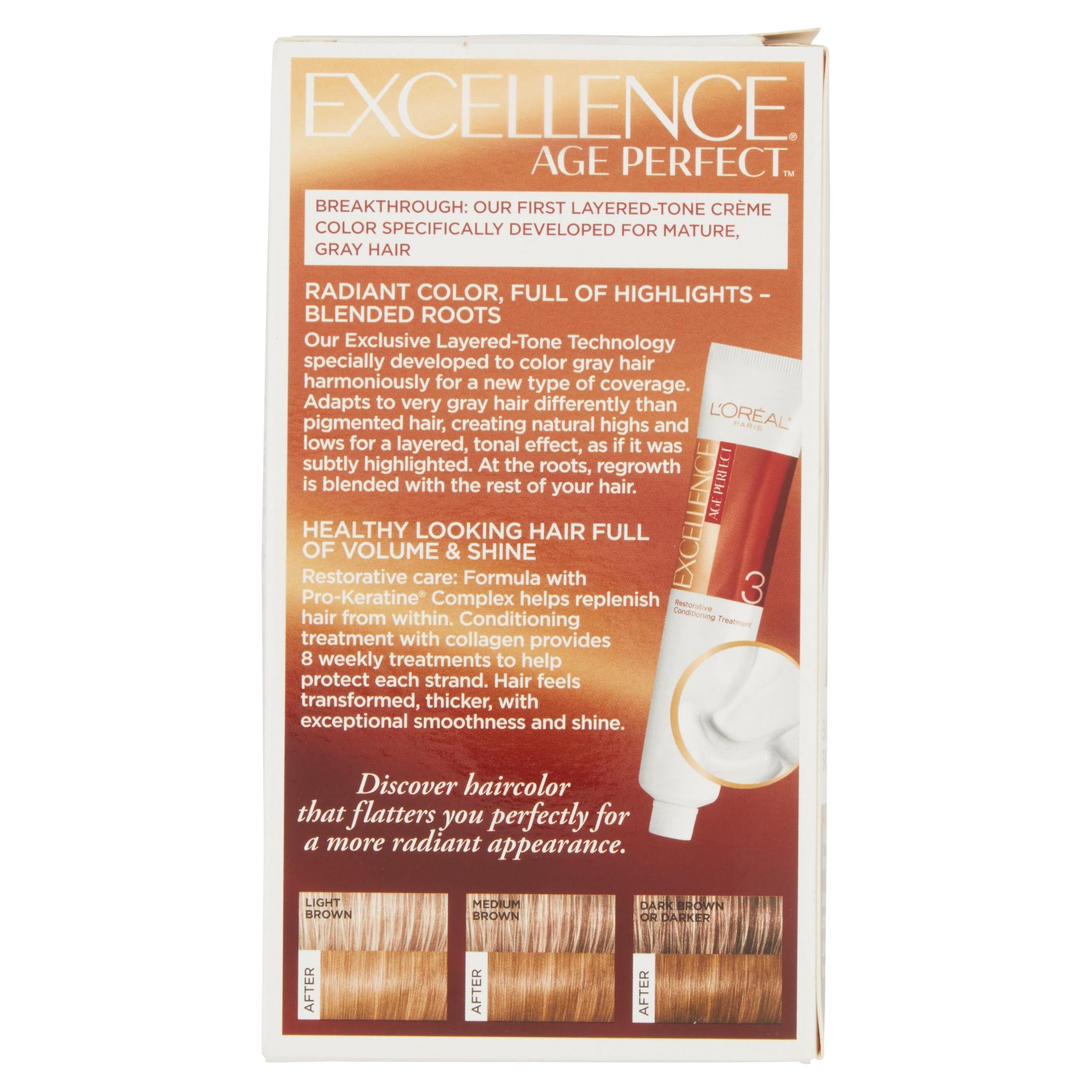L'Oreal Paris Age Perfect Permanent Hair Color Kit, 6 1/2 G Lightest Soft Golden Brown