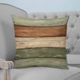 thumbnail image 4 of Pillow Covers 20x20 Set of 2, Farmhouse Sage Green Brown Throw Pillow Covers Decorative Couch Cushion Cover, Vintage Wooden Striped Microfiber Soft Square Pillowcases for Bedroom Living Room Sofa, 4 of 7