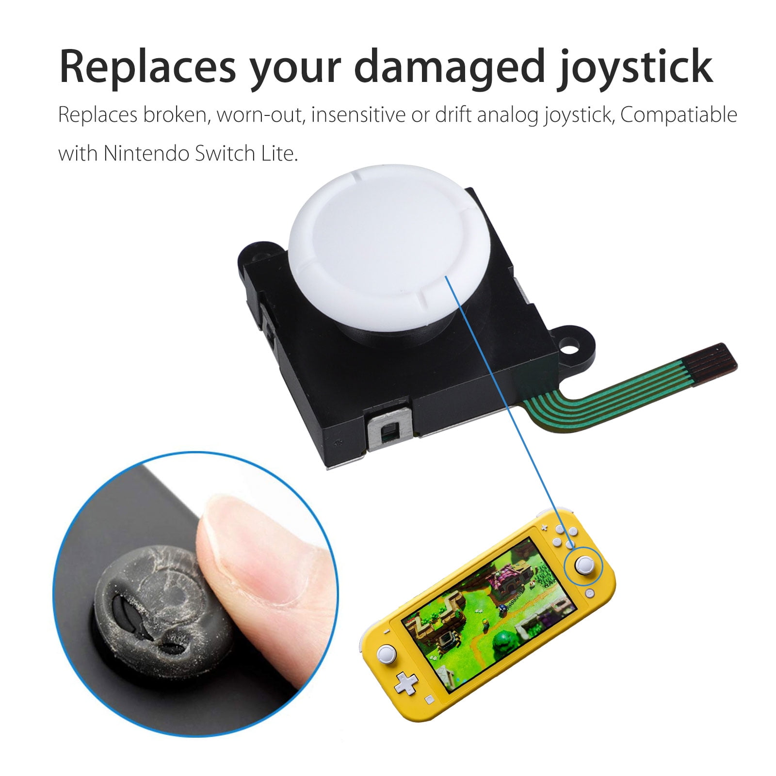 EEEkit 19Pcs 3D Analog Joystick Repair Kit Fit for Nintendo Switch