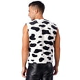 thumbnail image 5 of INHZOY Men's Cow Printed Vest Halloween Costume V-Neck Waistcoat Cardigan Tops Black-A M, 5 of 9