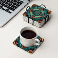 thumbnail image 4 of BaHomeck Drink Coasters Set Of 6 With Holder The Futuristic Style Of Aztec Architecture And Robot Motifs Water Absorbent Ceramic Coasters Tabletop Protection,Suitable For Various Cup,Home Decor, 4 of 4