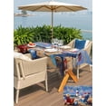 thumbnail image 5 of Outdoor Tablecloth with Umbrella Hole for Patio/Picnic/Party/Camping, Coastal Indenpendence Day Waterproof Table Cloth Rectangle Table Cover Washable, Beach Lighthouse Blue Sky (54"x 80"), 5 of 8