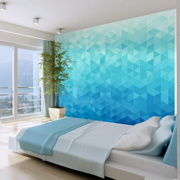 Tiptophomedecor Abstract Wallpaper Wall Mural - Azure Pixel