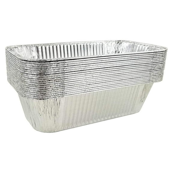5 lb. Aluminum Disposable Rectangle Loaf Pans For Serving, Baking, Cooking, Roasting, Broiling, Cakes Made in USA (Pack of 100)