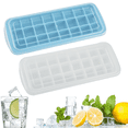 thumbnail image 1 of El molde de la bandeja de hielo de 2 piezas se puede apilar en varias capas: pegamento suave 24 cuadrícula azul + blanco MFZFUKR CPB-US-CJZ195-6, 1 of 5