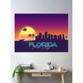 thumbnail image 2 of Vice City Florida Gta Skyline Landscape Syntwhave Poster Wall Art, Modern Wall Decor For Living Room Bedroom, 24x36 UNFRAMED, 2 of 3