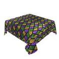 thumbnail image 2 of Wukai Mardi Gras Shiny Green Purple Waterproof Tablecloth for Kitchen Dining, Fits Square Tables for 2-4 Seats -54"x54", 2 of 7