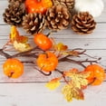 thumbnail image 3 of 4Pcs Artificial Pumpkin Branch Artificial Maple Leaf Branch with Pumpkin Fall Fake Pumpkin Berry Branch Home Halloween Christmas Thanksgiving Decoration, 3 of 7