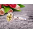 thumbnail image 4 of 2 Carat 8x6mm Oval Cut Champagne Diamond Moissanite Halo Engagement Ring on 10k Rose Gold, 4 of 5