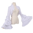 thumbnail image 2 of Fgnfyis Gothic Long Sleeve Top Womens Wraps Flounce Detachable Cape Elegant Dark Fashion Outfits White, 2 of 7