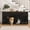 Black Dark Walnut, variant on 71" Furniture Style Double Dog Crate with 3 Fluted Drawers, Waterproof Walnut Woodgrain Top, Rotatable Feeders, Type-C Outlet, Large Metal Dog Kennel Furniture, Black