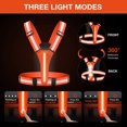 thumbnail image 3 of Ch （Orange）Running Reflective Vest - Rechargeable LED Cycling Reflective Vest with Adjustable Size, for Jogging, Hiking, Dog Walking, Motorcycling, Cycling at Night, 3 of 5