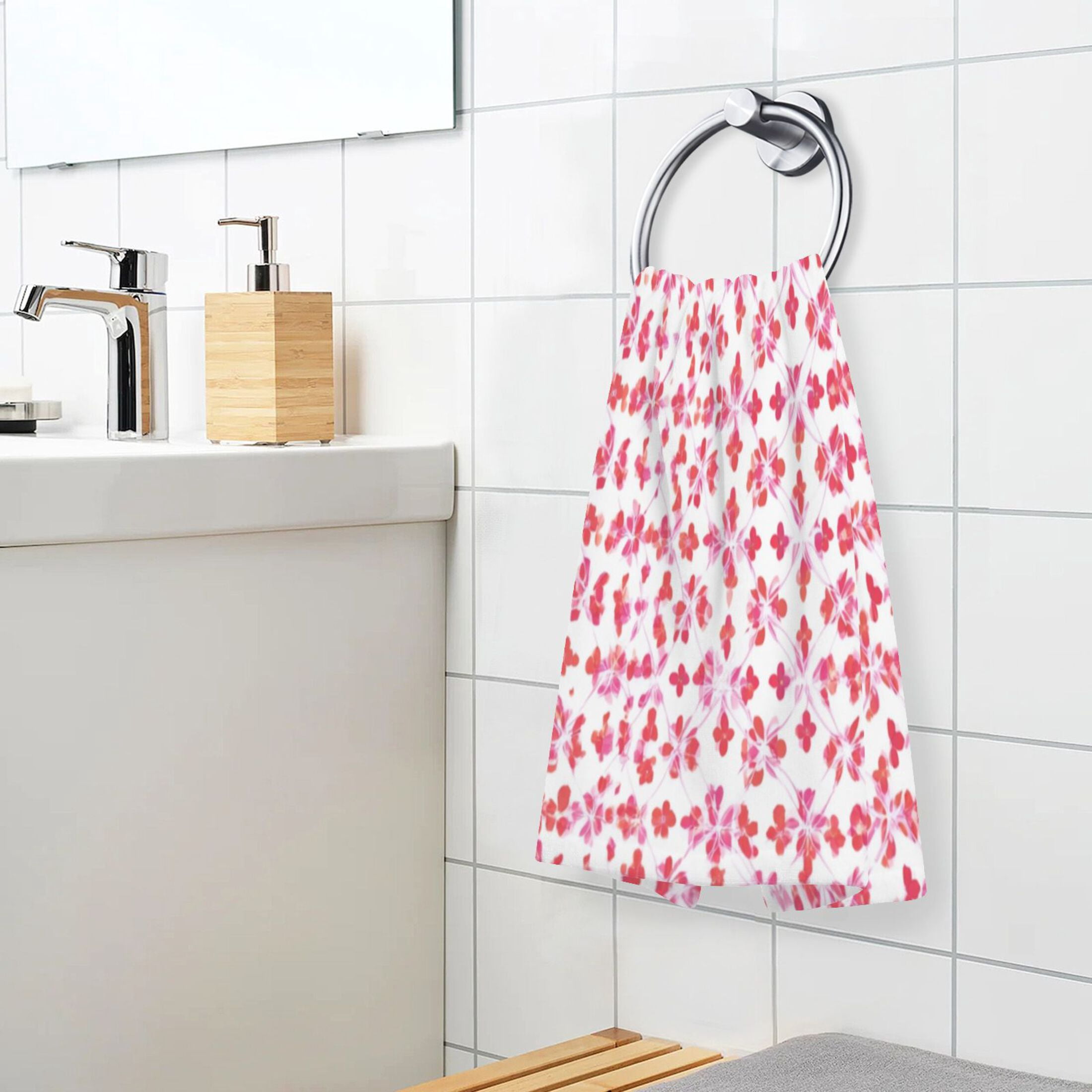 2 Pieces of Cotton Towel Face Towel Set Hand Towel Bath Towel Cotton Bath Towel Sets Blush Dots Soft Texture Weave