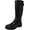 Black, variant on Women's Rain Boots Waterpoof Rubber Mid Calf Colors Wellie Snow Rainboot