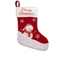thumbnail image 2 of Christmas Snowman Stocking Bag, Gift Bag Ornament Pendant with Festive Design and Classic Style, Tree Hanging for Home, Fireplace, Holiday, Party, Seasonal, Gift, Decor, Green, 2 of 7
