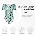 thumbnail image 4 of Vsdgher Combinaison de Ski d'Hiver à Manches Courtes pour Femmes, Justaucorps une Pièce Aguichant à Col Rond Shapewear Contrôle du Ventre-Petit, 4 of 7