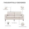 DHP Cooper 3 Seat Sofa, Living Room Furniture, Beige Linen