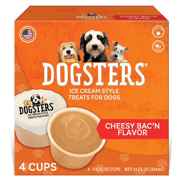 Dogsters Frozen Ice Cream Style Treats for Dogs Cheesy Bac'n Flavor