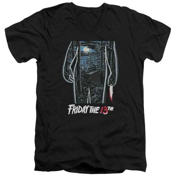 Friday The 13Th - 13Th Poster - Slim Fit V Neck Shirt - XX-Large