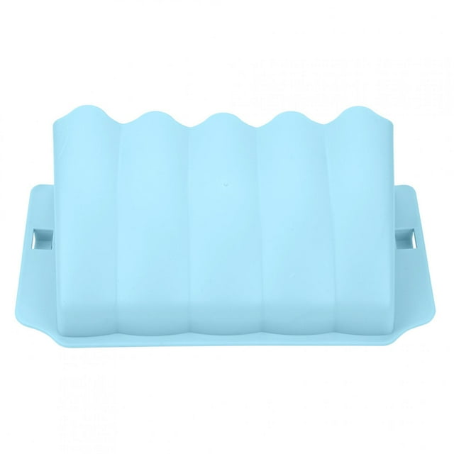 Comedero de plástico sencillo para mascotas, cuenco de heno, escurridor para platos, soporte para conejos y ratas (azul)