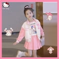 thumbnail image 1 of 3Pcs Sanrioed Anime Melody Kids Girls Jk Princess Clothes Sets Y2K Korean Style Autumn Cartoon Jacket Coat+Skirt Pants Student, 1 of 5