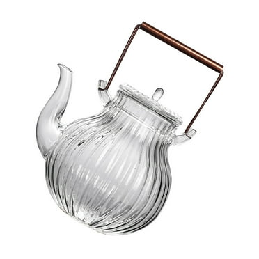 Omeite Chrysanthemum petal pattern heat-resistant glass teapot electric ceramic stove tea maker copper handle handle pot Kung Fu teapot (800ML copper handle pot)