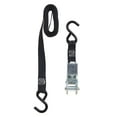 Hyper Tough 12 ft. x 1 in. Black Ratchet TieDown with Vinyl Covered S