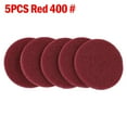thumbnail image 5 of 5Pc Cleaning Cloth Scrub Pad Industrial Scouring Pads Nylon Polishing Pad 4Inch Red(400#), 5 of 9