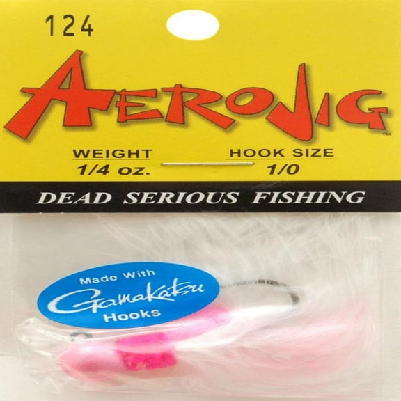 Aerojig Company Marabou Series Jigs, Pink/White, 1/4-Ounce