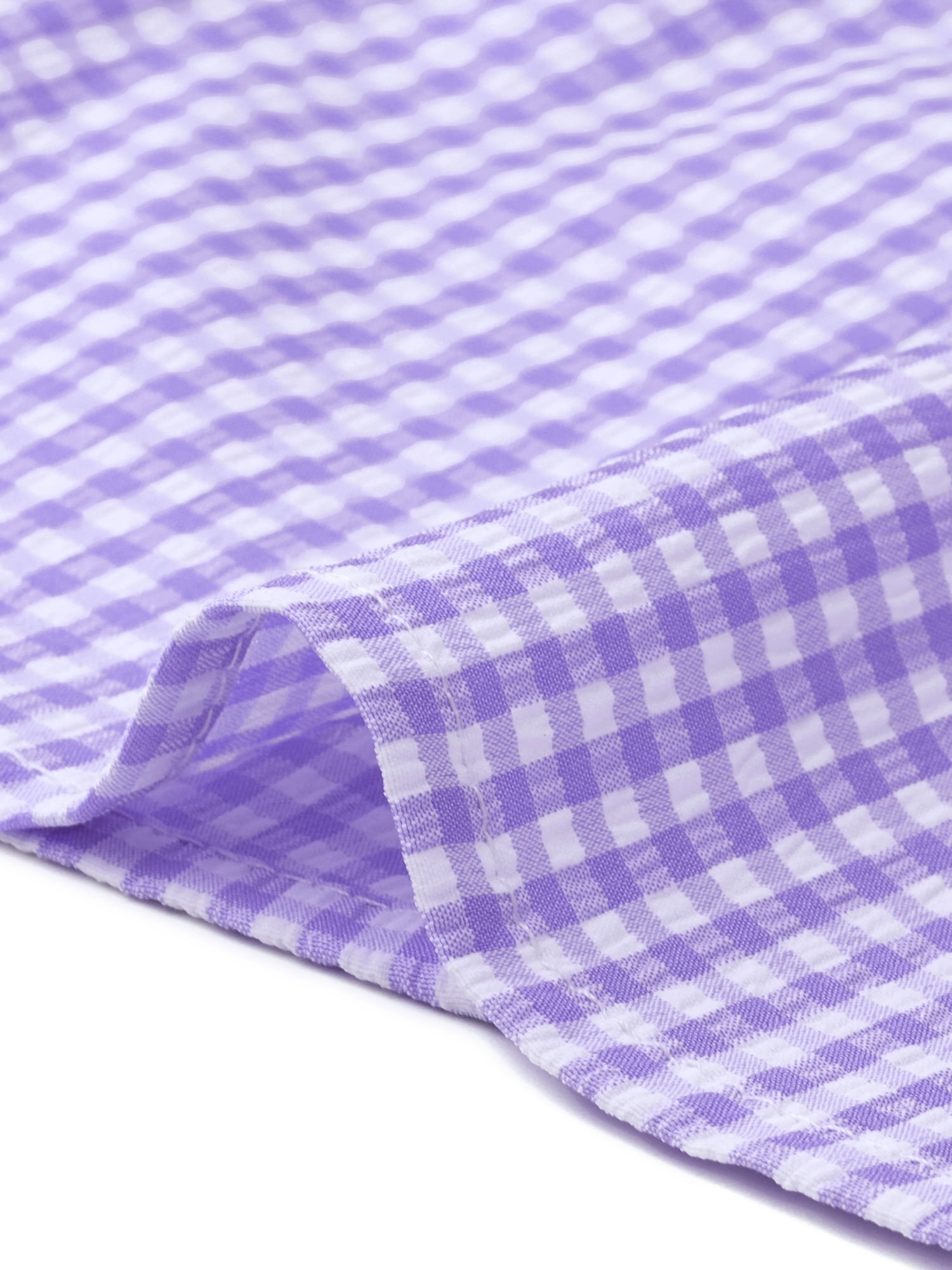 DARING DIVA Women's Gingham Drawstring Waist Tiered A-Line Midi Skirt Medium Purple