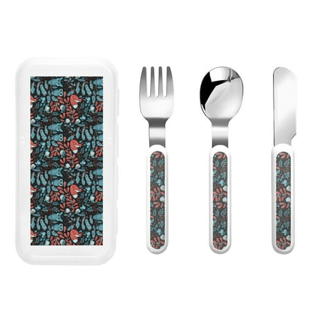 

Lukts Squirrel Owl Autumn Maple Leaves for Children s Knife Fork and Spoon Three-Piece Set Stainless Steel Children and Toddler Safety Cutlery with Outer Box