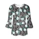 thumbnail image 5 of Blusa de verano para mujer con estampado de pliegues sexy y mangas 3/4 con cuello en V y botones OAVQHLG3B Store  lin121212, 5 of 5