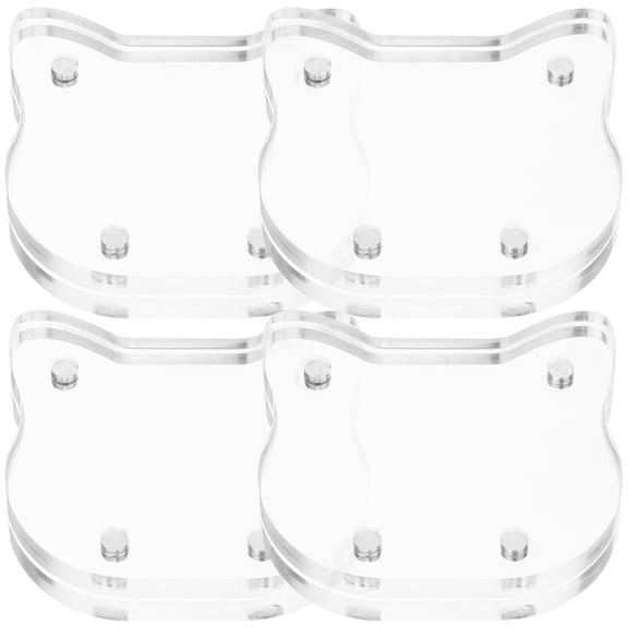 LEORX 4Pcs Magnetic Photo Frame Set with Transparent Design for Convenient Photo Storage