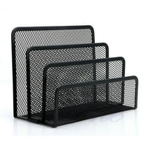 Chainplus Desk Mail Organizer Small File Letter Holder Metal Mesh Desktop Storage for Home or Office Desk (1 Pack, Black)