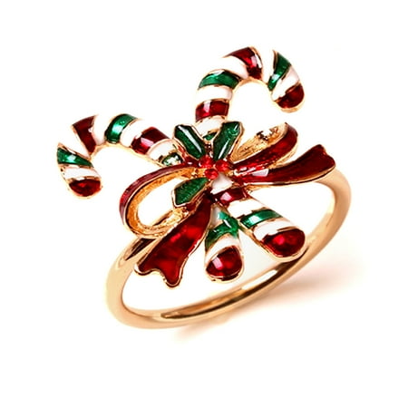 

Pero pio Christmas Stainless Steel Napkin Ring Xmas Holiday Wedding Dinner Paper Tissues Towel Holders Banquet Dining Table Ornament Cane 1 Pc