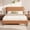 Orange Brown, variant on Frostbloom King Bed Frame, Upholstered Faux Leather Platform Bed with Adjustable Headboard, Dark Brown