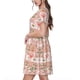 thumbnail image 2 of Easygdp Swan Couple para Vestido Transpirable de Mujer, Vestido Suelto de Manga Corta con Pliegues y Bolsillos para el Verano, 2 of 6
