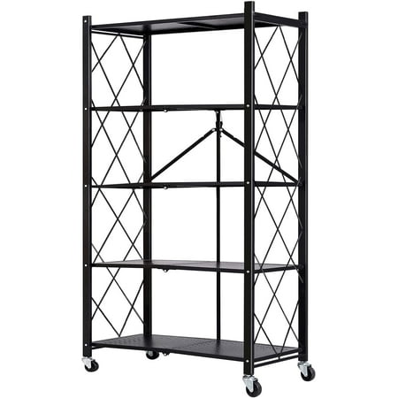 

YCH 4 Tier Storage Shelf Wire Shelving Unit Rack Adjustable Metal Shelves for Kitchen Laundry Garage with Leveling Feet (Black)