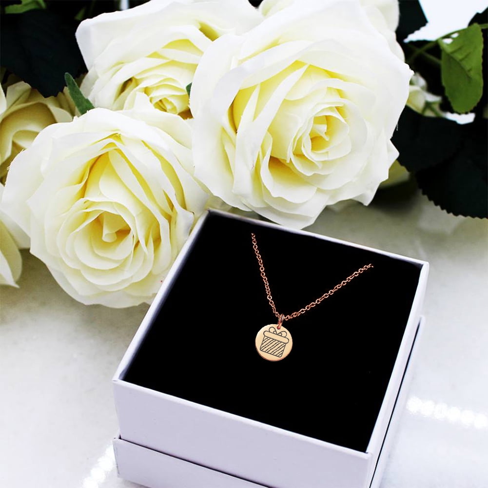Anavia Round Mother's Day Present Stainless Steel Rose Gold Disc 10mm Pendant Jewelry with Gift Box
