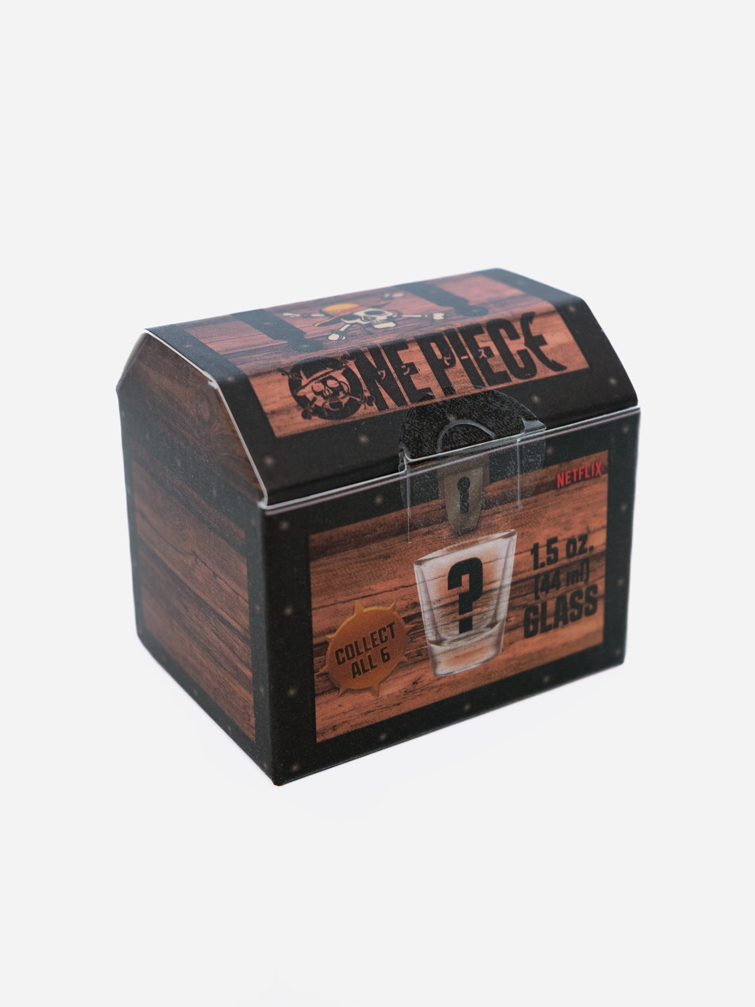 Netflix One Piece, Jolly Roger Mini Glass Shot Blind Box, 1 out of 6 Colors