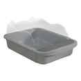 thumbnail image 4 of Caja de arena para gatos, inodoro profundo, bandeja para arena, , suministros para mascotas, caja de arena 48x37x20cm Gris Zulema caja de arena para gatos, 4 of 8