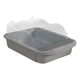 thumbnail image 4 of Caja de arena para gatos semicerrada abierta, inodoro profundo, arenero, bacinilla, bandeja de arena para gatos 43x28x18cm Gris, 4 of 9