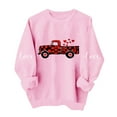 thumbnail image 2 of FAWUUDO Womens Valentines Day Sweatshirt Heart Print Crewneck Long Sleeve Pullover Casual Comfortable Romantic Gift for Her Pink M, 2 of 7