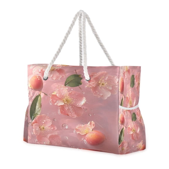 DIXRUYEE Beach Cooler Travel Tote Bags Beach Bag Fashion Floral Water Dance Printed