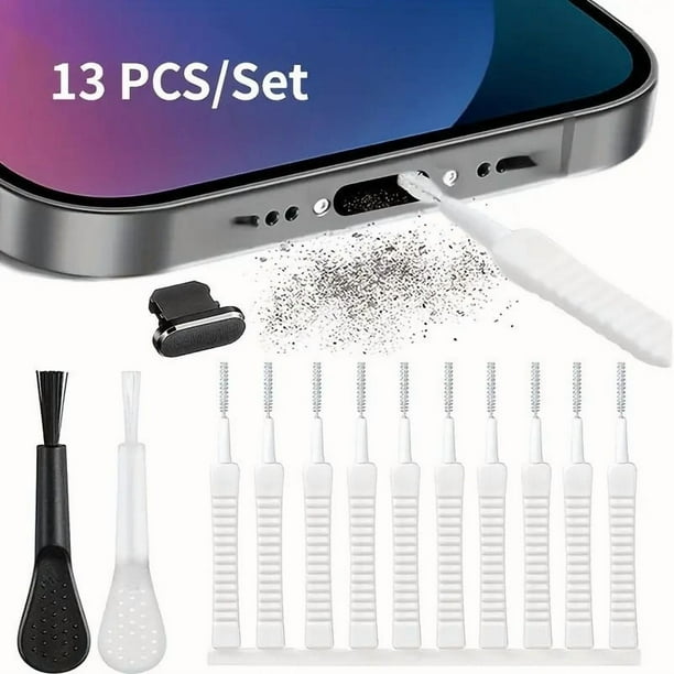 Kit de limpieza para teléfono - Kit de 13 cepillos para limpiar puertos de teléfono